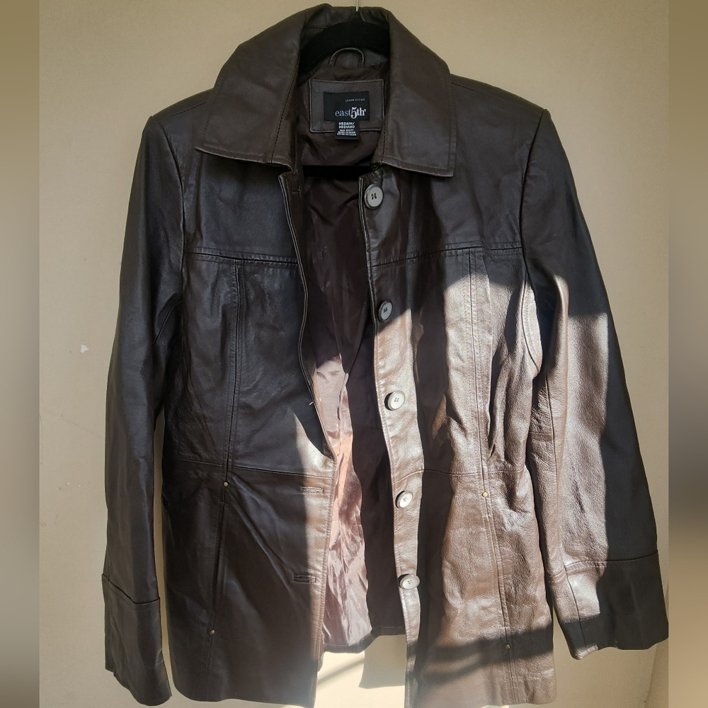 100% genuine leather brown Jacket